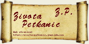 Života Petkanić vizit kartica